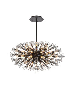 Vera 42 Inch Crystal Starburst Oval Pendant In Black (2500D42BK)