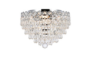 Century 4 Light Chrome Flush Mount Clear Royal Cut Crystal (V1902F14C/RC)