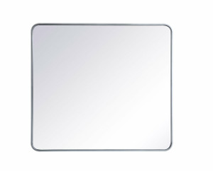 Soft Corner Metal Rectangular Mirror 36X40 Inch In Silver (MR803640S)