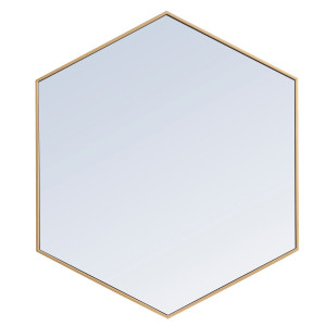 Metal Frame Hexagon Mirror 41 Inch In Brass (MR4541BR) Metal Frame Hexagon Mirror 41 Inch In Brass (MR4541BR)
