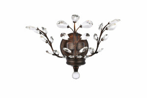 Orchid 1 Light Dark Bronze Wall Sconce With Clear Crystal (V2011W16DB/RC)