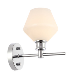 Gene 1 Light Chrome And Frosted White Glass Wall Sconce (LD2309C) Gene 1 Light Chrome And Frosted White Glass Wall Sconce (LD2309C)