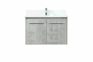 Penn 30" Single Concrete Grey Bathroom Vanity With Backsplash (VF44530MCG-BS) Penn 30" Single Concrete Grey Bathroom Vanity With Backsplash (VF44530MCG-BS)