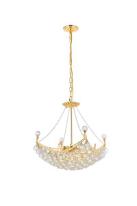 Corona 8 Light Gold Chandelier Clear Royal Cut Crystal (V9800D20G/RC)