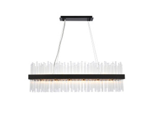 Dallas 42 Inch Rectangle Crystal Pendant In Black (3000G42BK)
