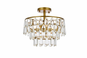 Mila 14 Inch Flush Mount In Brass (1103F14BR) Mila 14 Inch Flush Mount In Brass (1103F14BR)