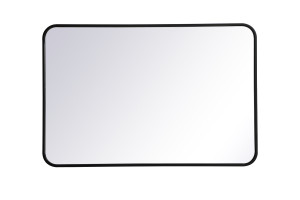 Soft Corner Metal Rectangular Mirror 24X36 Inch In Black (MR802436BK) Soft Corner Metal Rectangular Mirror 24X36 Inch In Black (MR802436BK)