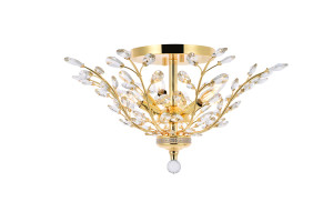 Orchid 6 Light Gold Flush Mount With Clear Crystal (V2011F27G/RC)