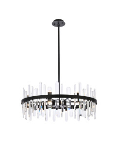Serena 32 Inch Crystal Round Chandelier In Black (2200D32BK) Serena 32 Inch Crystal Round Chandelier In Black (2200D32BK)