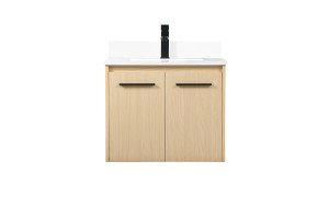 24 Inch Single Bathroom Vanity In Maple With Backsplash (VF44524MMP-BS) 24 Inch Single Bathroom Vanity In Maple With Backsplash (VF44524MMP-BS)