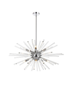 Sienna 36 Inch Crystal Rod Pendant In Chrome (2502D36C)
