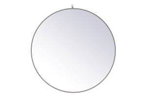 Monet Grey Round Mirror With Decorative Hook (MR4745GR)