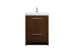 24 Inch Single Bathroom Vanity In Walnut (VF46024MWT)
