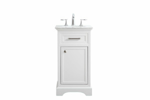 19 In. Single Bathroom Vanity Set In White (VF15019WH)
