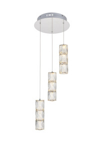 Polaris Led Light Chrome Pendant Clear Crystal (3500D3RC)