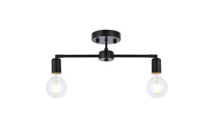 Zane 2 Lights Black Flush Mount (LD2348BK)