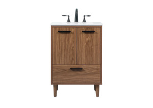 24 Inch Single Bathroom Vanity In Walnut Brown (VF47024WB)