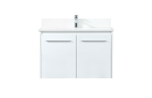 Penn 30" Single White Bathroom Vanity With Backsplash (VF44530MWH-BS) Penn 30" Single White Bathroom Vanity With Backsplash (VF44530MWH-BS)