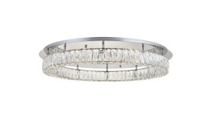 Monroe Led Light Chrome Flush Mount Clear Royal Cut Crystal (3503F33C)