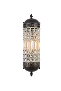 Olivia 1 Light Dark Bronze Wall Sconce Clear Royal Cut Crystal (1205W5DB/RC)