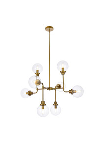 Hanson 8 Lights Pendant In Brass With Clear Shade (LD7039D36BR) Hanson 8 Lights Pendant In Brass With Clear Shade (LD7039D36BR)