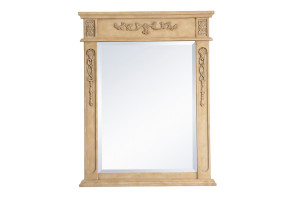 Wood Frame Mirror 28 Inch X 36 Inch In Antique Beige (VM12836AB)
