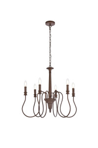 Flynx 6 Lights Pendant In Weathered Oak (LD7044D26WOK) Flynx 6 Lights Pendant In Weathered Oak (LD7044D26WOK)