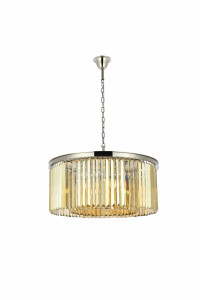 Sydney 8 Light Polished Nickel Chandelier Golden Teak (Smoky) Royal Cut Crystal (1238D31PN-GT/RC)