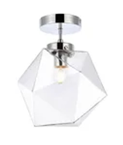 Lawrence 1 Light Chrome And Clear Glass Flush Mount (LD2346C) Lawrence 1 Light Chrome And Clear Glass Flush Mount (LD2346C)
