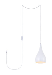 Nora 1 Light White Plug-In Pendant  (LDPG2001WH)