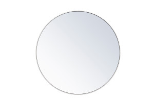Metal Frame Round Mirror 42 Inch In White (MR4044WH)