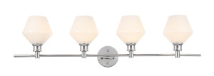 Gene 4 Light Chrome And Frosted White Glass Wall Sconce (LD2321C)