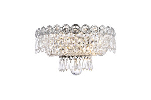 Century 2 Light Chrome Wall Sconce Clear Royal Cut Crystal (V1900W12C/RC)