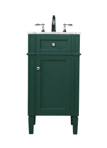 18 Inch Single Bathroom Vanity In Green (VF12518GN)