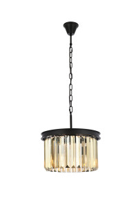 Sydney 3 Light Matte Black Pendant Golden Teak (Smoky) Royal Cut Crystal (1238D16MB-GT/RC) Sydney 3 Light Matte Black Pendant Golden Teak (Smoky) Royal Cut Crystal (1238D16MB-GT/RC)