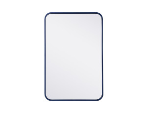 Evermore Soft Corner Blue Rectangular Mirror (MR802030BL)