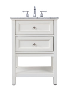 24 In. Single Bathroom Vanity Set In White (VF27024WH)
