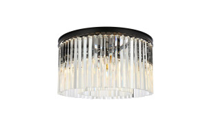 Sydney 8 Light Matte Black Flush Mount Clear Royal Cut Crystal (1208F26MB/RC)
