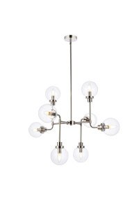 Hanson 8 Lights Pendant In Polished Nickel With Clear Shade (LD7039D36PN) Hanson 8 Lights Pendant In Polished Nickel With Clear Shade (LD7039D36PN)