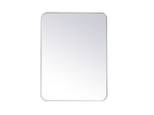 Evermore Soft Corner White Rectangular Mirror (MR802432WH)
