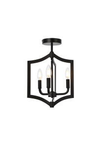 Kiera 3 Lights Flush Mount In Black (LD7067F12BK) Kiera 3 Lights Flush Mount In Black (LD7067F12BK)