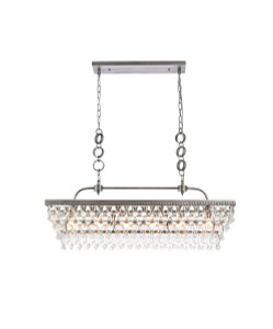 Nordic 40 Inch Rectangle Pendant In Antique Silver (1219G40AS) Nordic 40 Inch Rectangle Pendant In Antique Silver (1219G40AS)