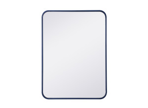 Evermore Soft Corner Blue Rectangular Mirror (MR802230BL)