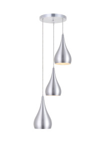 Nora 3 Light Burnished Nickel Pendant (LDPD2000BN)