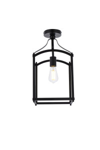Janet 1 Light Flush Mount In Black (LD7069F10BK)