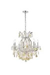 Maria Theresa 9 Light Chrome Chandelier Golden Teak (Smoky) Royal Cut Crystal (2800D26C-GT/RC)
