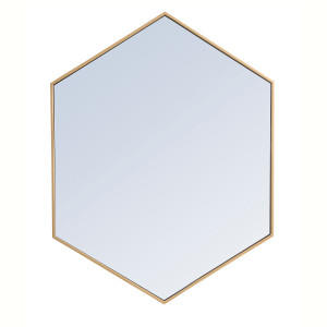Metal Frame Hexagon Mirror 30 Inch In Brass (MR4430BR) Metal Frame Hexagon Mirror 30 Inch In Brass (MR4430BR)