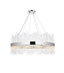 Dallas 36 Inch Round Crystal Pendant In Chrome (3000D36C)