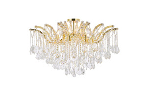 Maria Theresa 8 Light Gold Flush Mount Clear Royal Cut Crystal (2800F36G/RC)