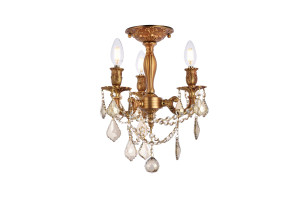 Rosalia 3 Light French Gold Flush Mount Golden Teak (Smoky) Royal Cut Crystal (9203F13FG-GT/RC) Rosalia 3 Light French Gold Flush Mount Golden Teak (Smoky) Royal Cut Crystal (9203F13FG-GT/RC)
